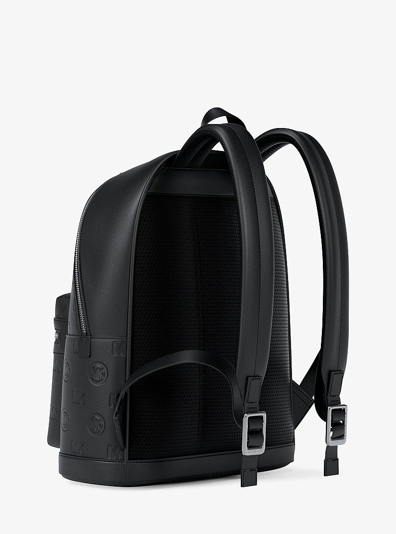 Cooper Medium Logo Debossed Dome Backpack Black Black