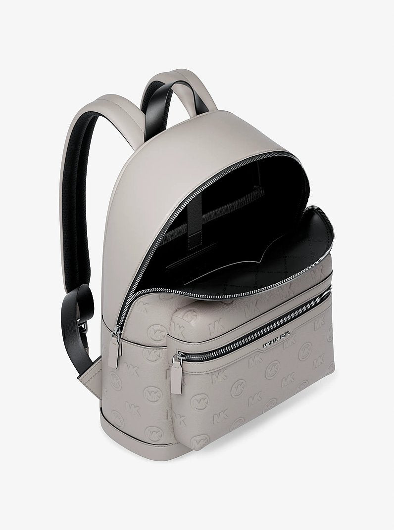 Cooper Medium Logo Debossed Dome Backpack Pearl Grey Pearl Grey