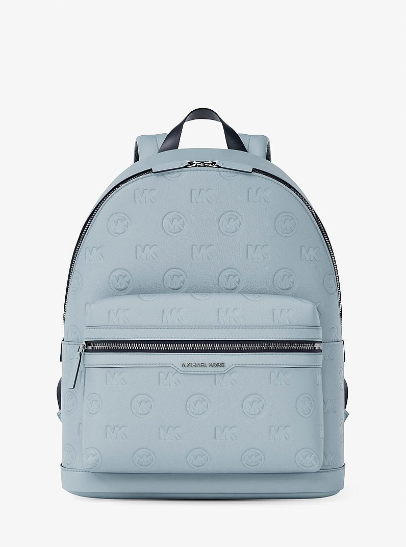 Cooper Medium Logo Debossed Dome Backpack Pale Ocean Pale Ocean