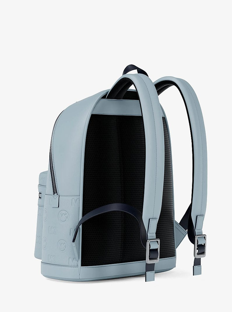 Cooper Medium Logo Debossed Dome Backpack Pale Ocean Pale Ocean