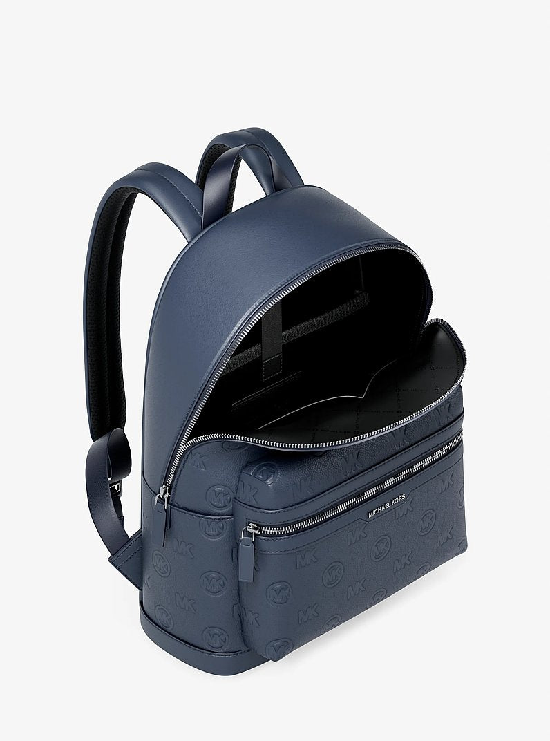 Cooper Medium Logo Debossed Dome Backpack Navy Navy