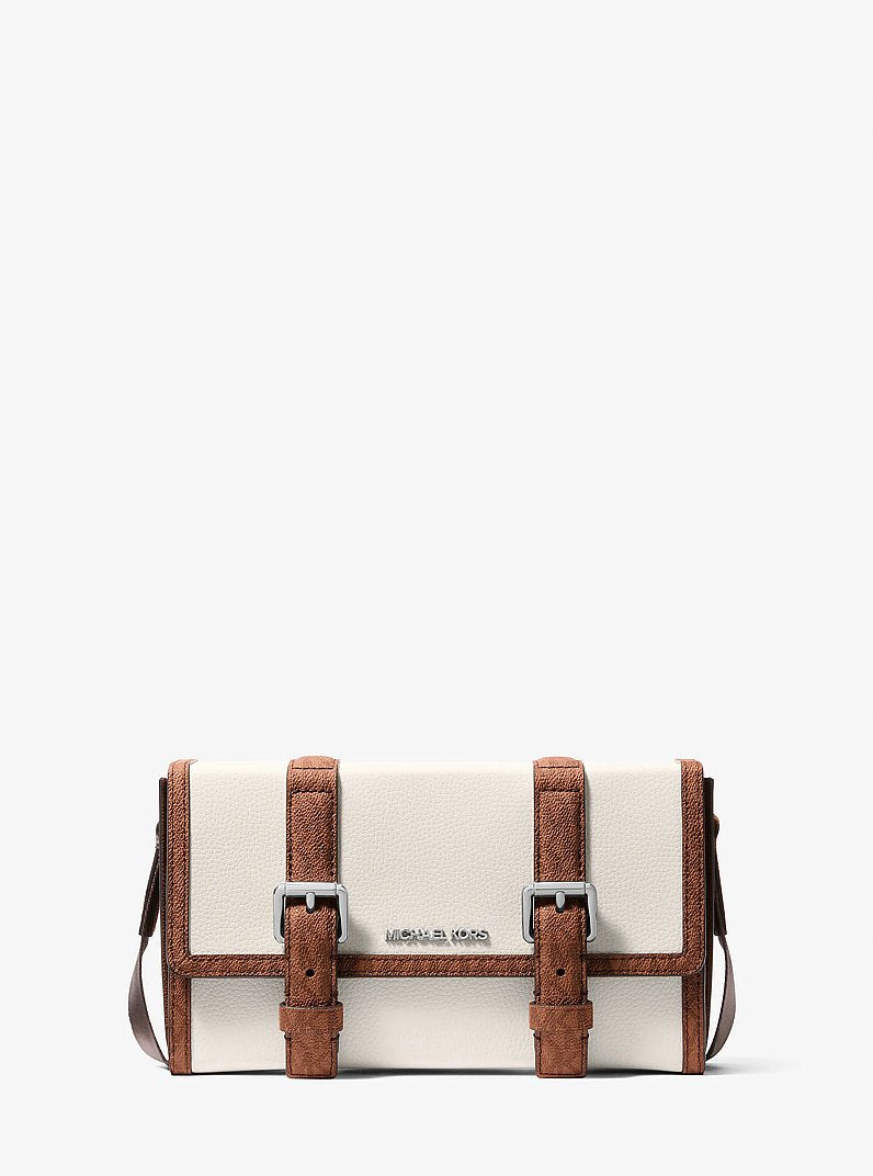 Cooper Pebbled Leather and Signature Logo Trunk Crossbody Bag Lt Crm-Lugg Lt Crm-Lugg