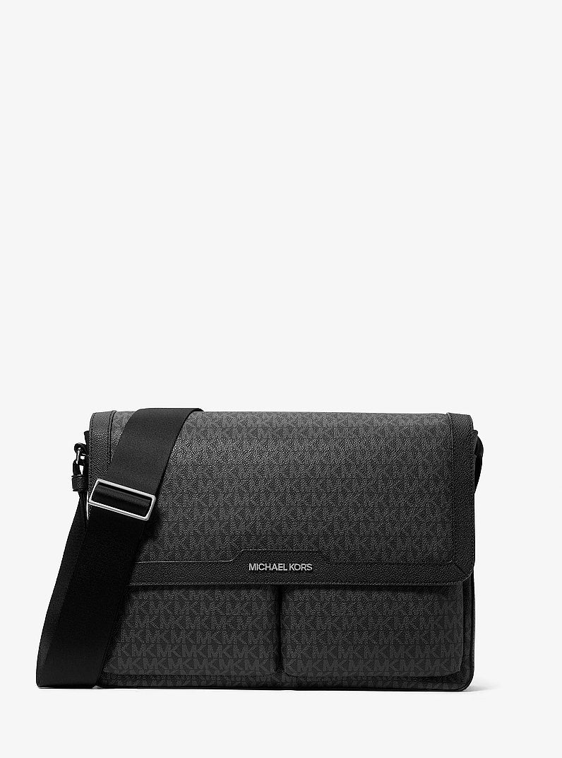 Pacey Medium Signature Logo Messenger Bag Black Black