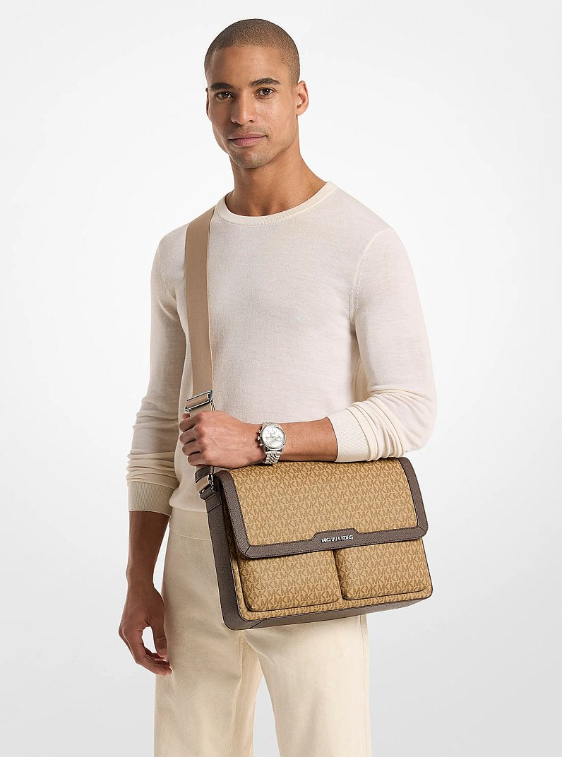 Pacey Medium Signature Logo Messenger Bag Camel Camel