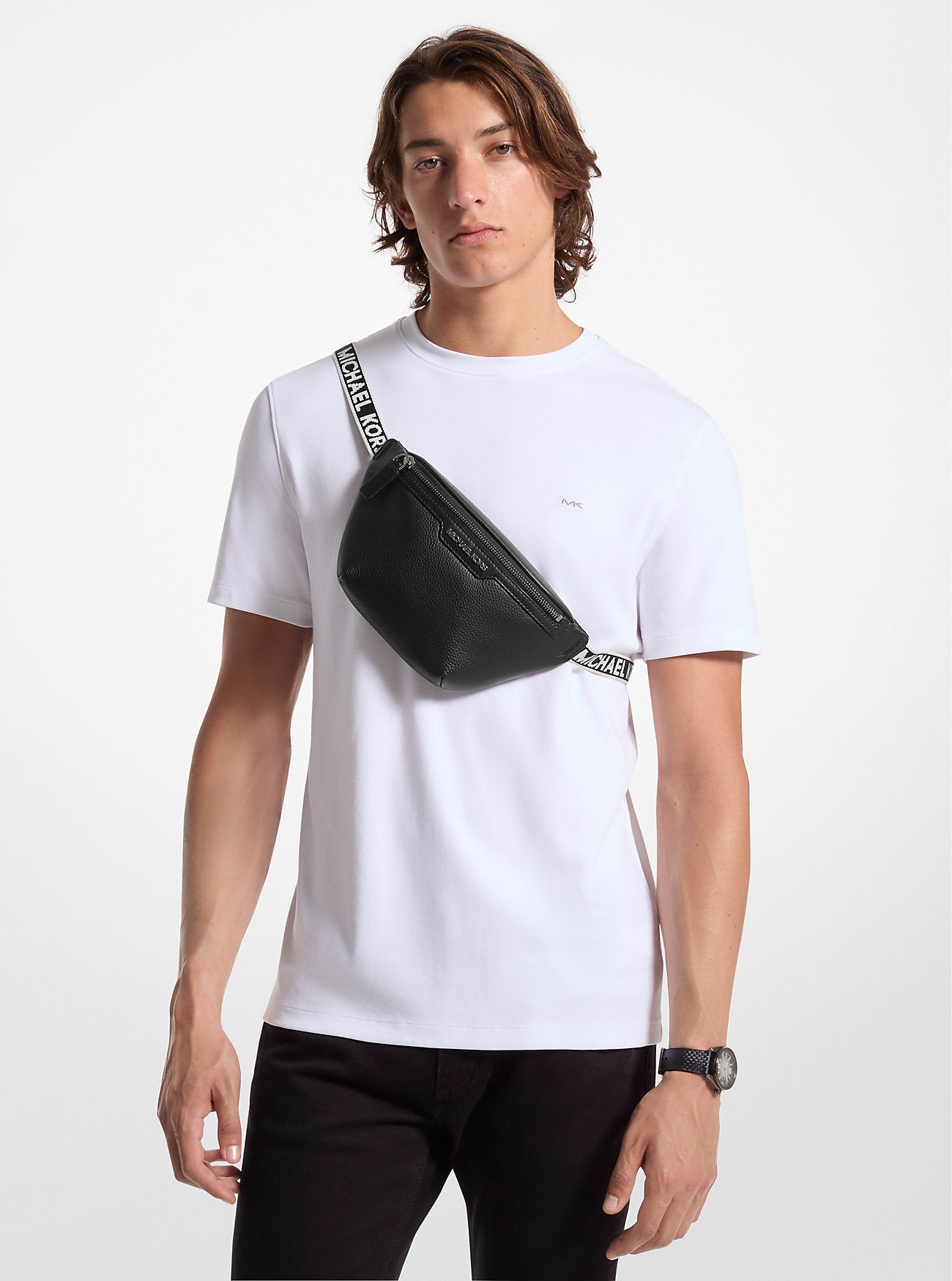 Cooper Small Leather Sling Pack Black Black