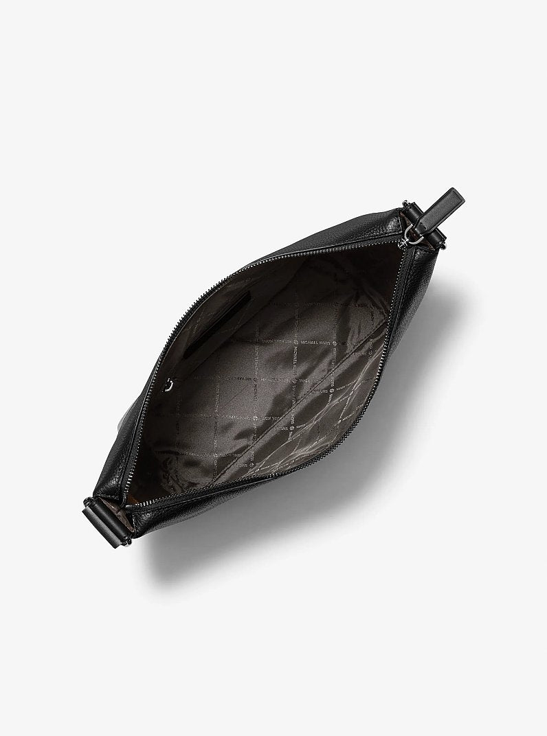 Cooper Pebbled Leather Crescent Bag Black Black