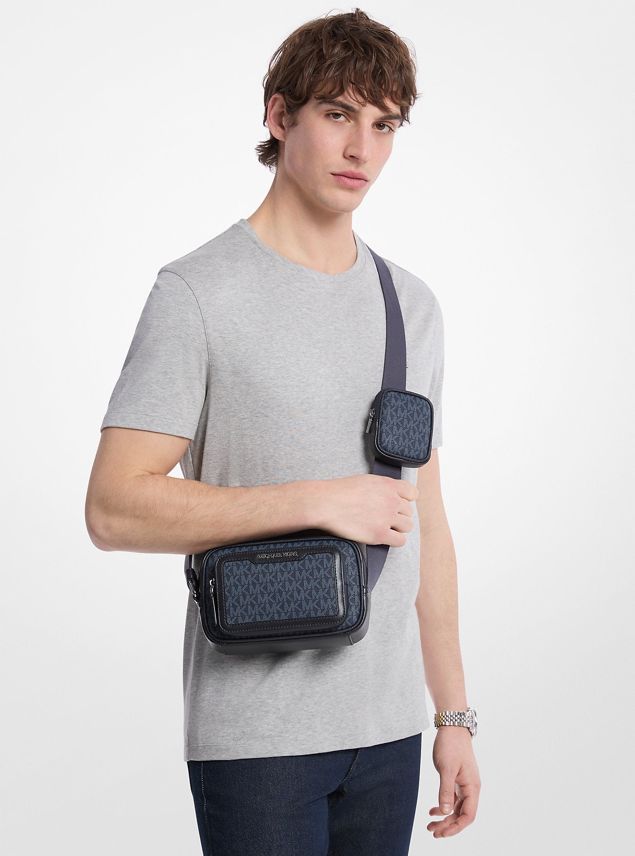 Cooper Signature Logo Camera Crossbody Bag With Pouch Admrl-Plblue Admrl-Plblue