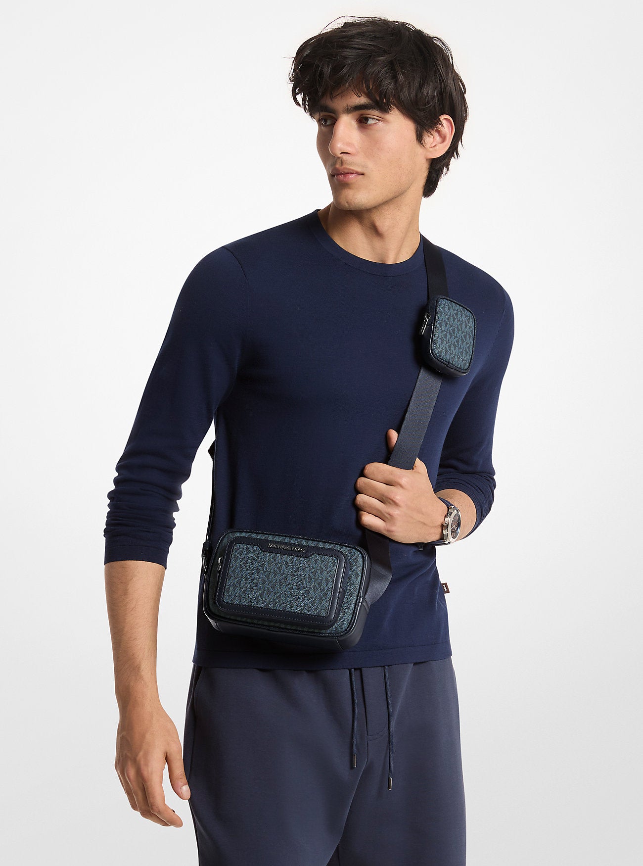 Cooper Signature Logo Camera Crossbody Bag With Pouch Admrl-Plblue Admrl-Plblue