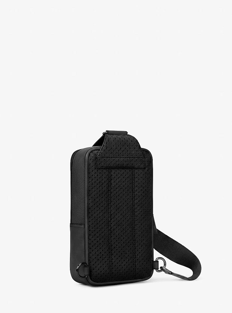 Cooper Medium Pebbled Leather Sling Pack Black Black