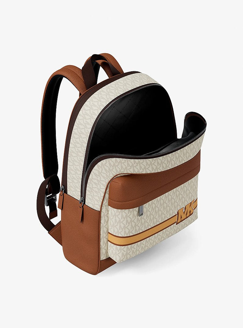 Pacey Embellished Striped Signature Logo Backpack Vanilla Combo Vanilla Combo