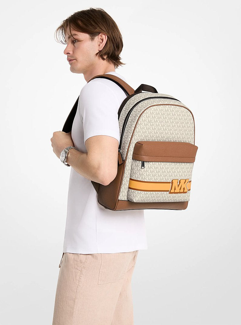 Pacey Embellished Striped Signature Logo Backpack Vanilla Combo Vanilla Combo