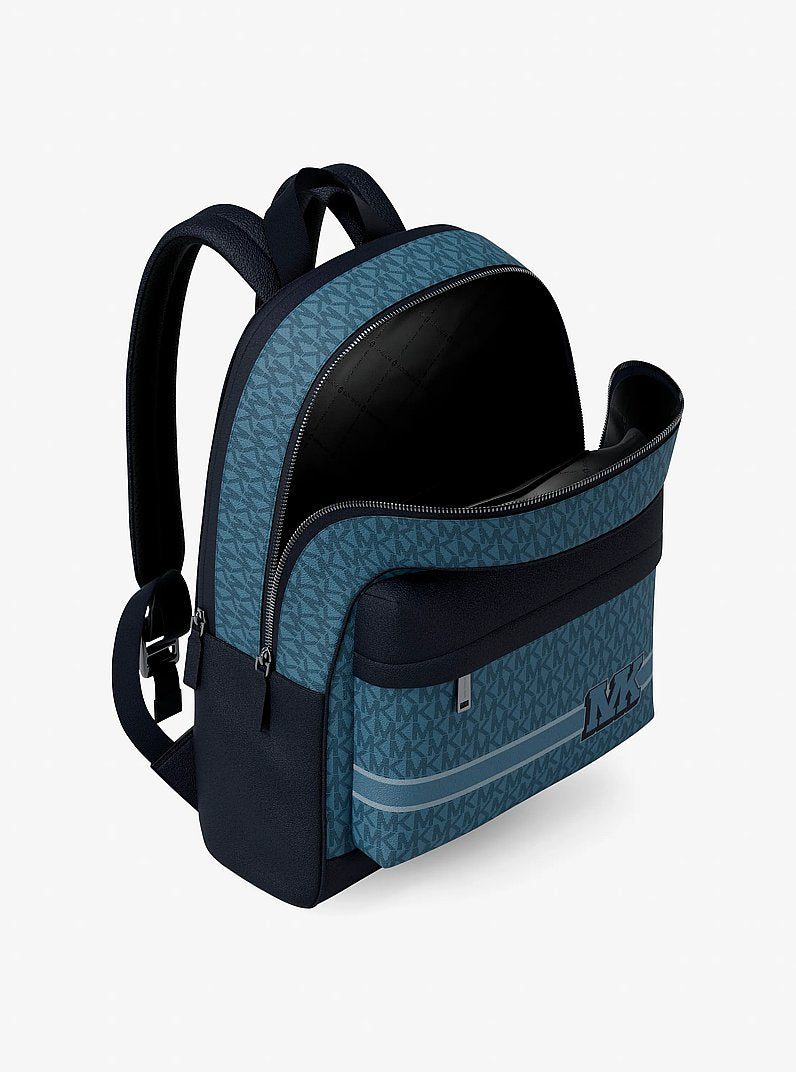 Pacey Embellished Striped Signature Logo Backpack Denim Denim