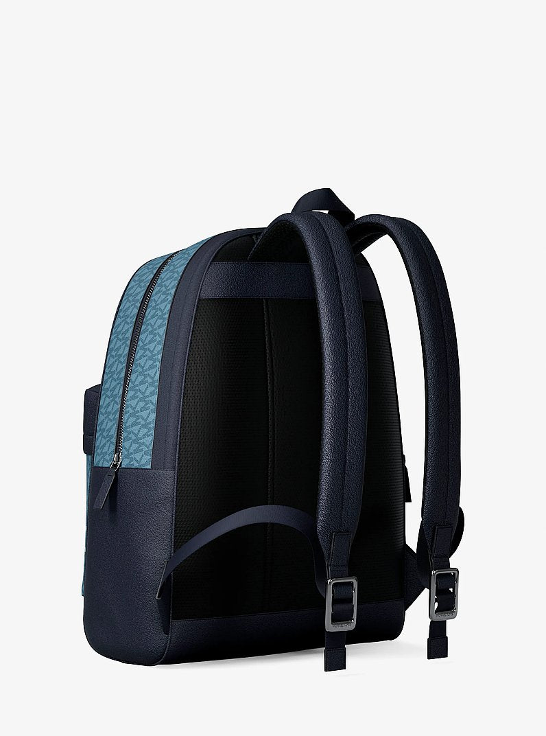 Pacey Embellished Striped Signature Logo Backpack Denim Denim