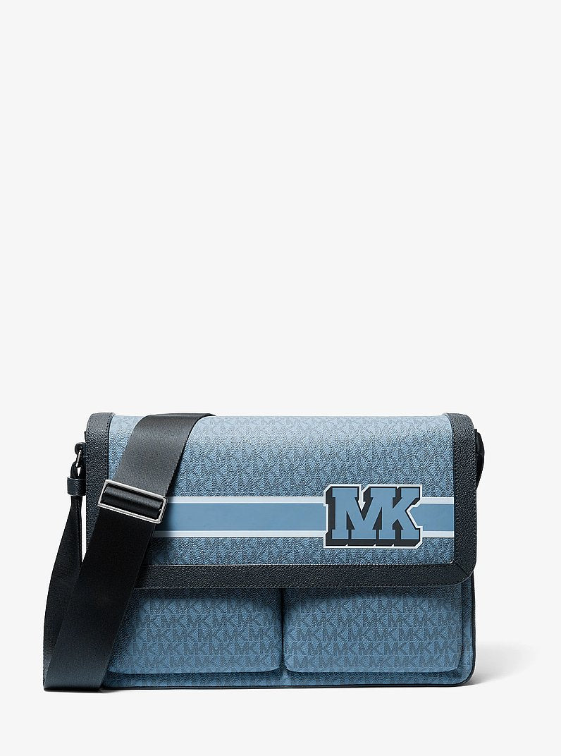 Pacey Embellished Signature Logo Messenger Bag Denim Denim
