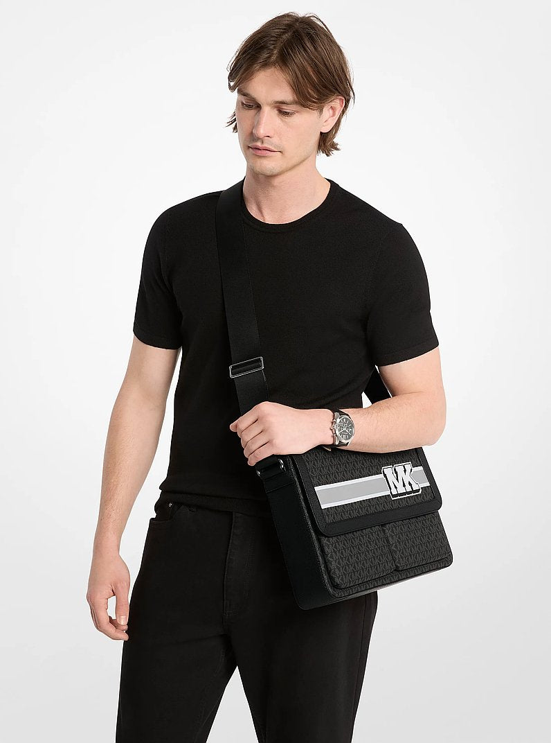 Pacey Embellished Signature Logo Messenger Bag Black Combo Black Combo