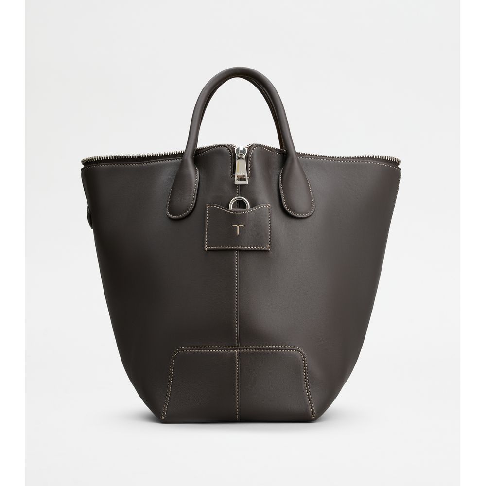 Tods Di Bag Swing In Leather Medium Brown