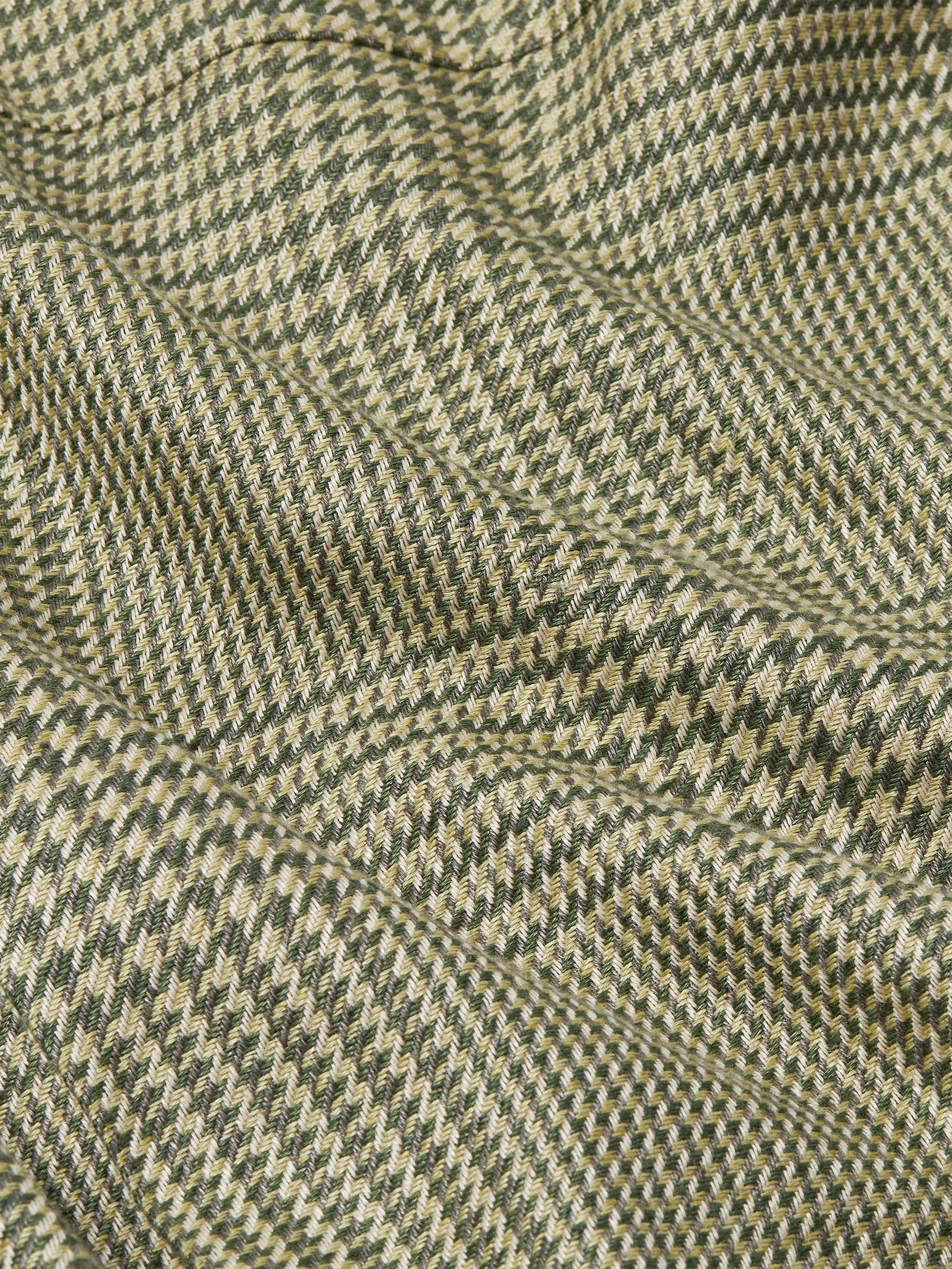 Zegna Olive Green Prince Of Wales Crossover Linen Wool And Silk Shirt