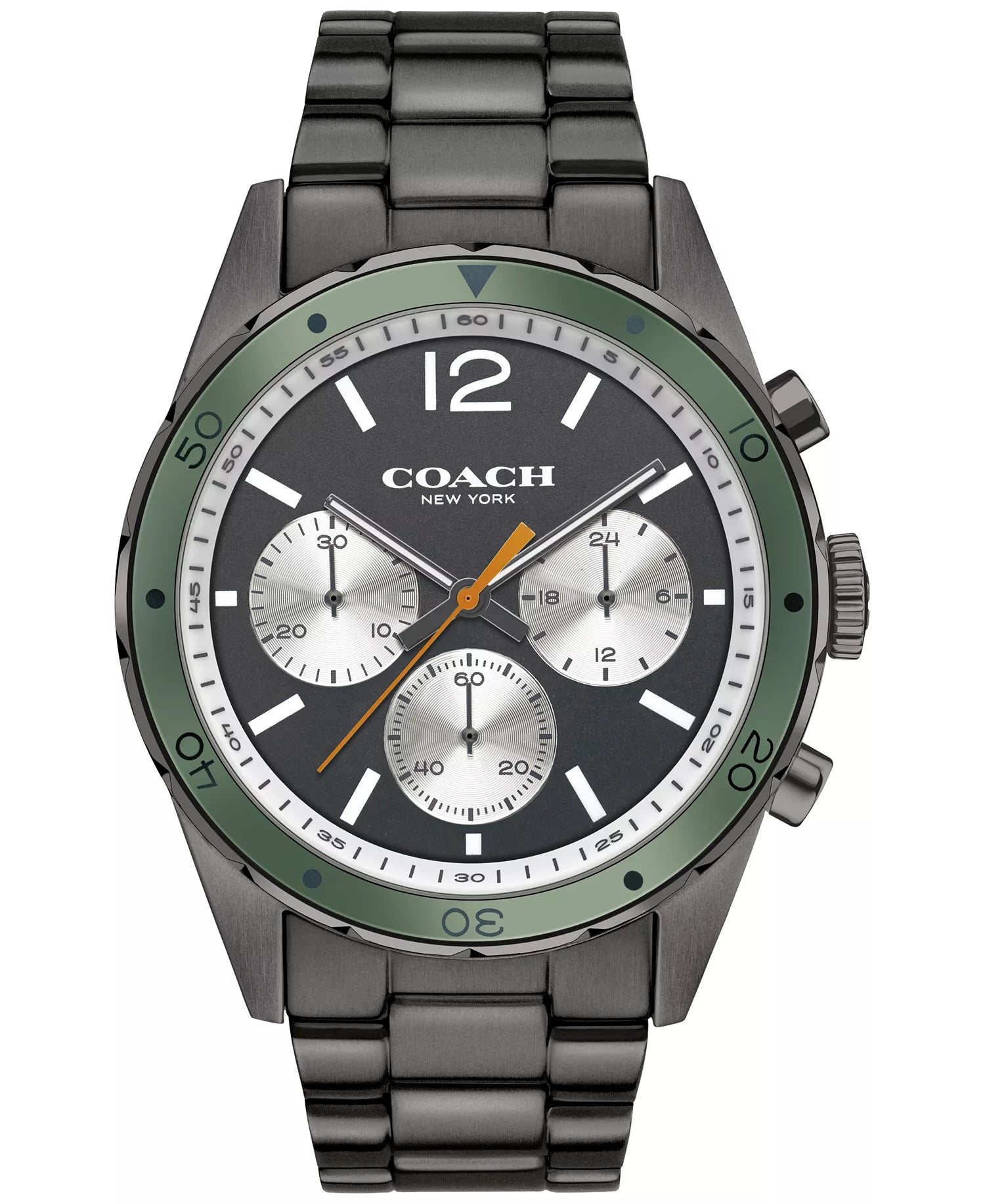 COACH Men's Chronograph Gunmetal Ion-Plated Bracelet Watch