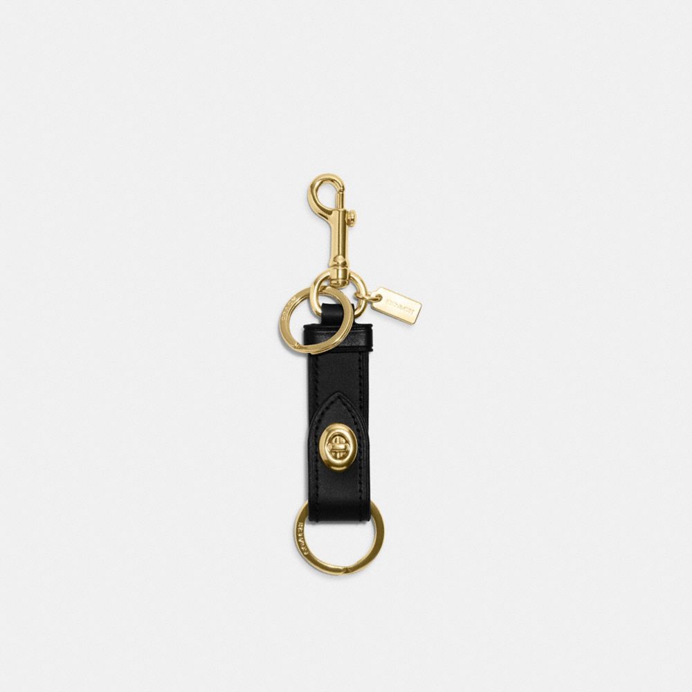 Coach Trigger Snap Bag Charm Gold Black