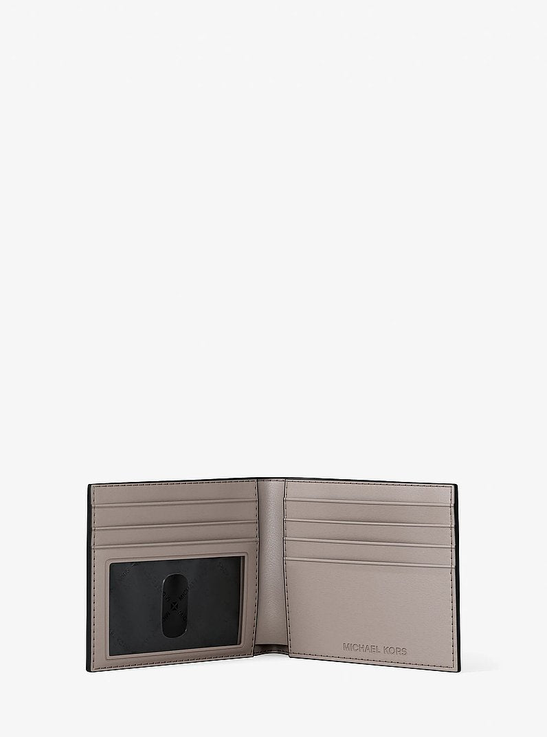 Michael Kors Hudson Pebbled Leather Billfold Wallet NICKEL