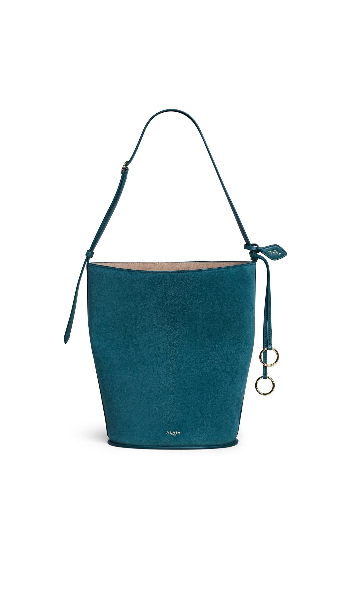 Alaïa Hip Small Bucket Bi-Material Bag In Leather