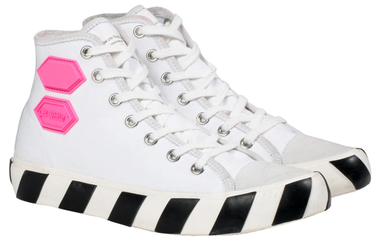 OFF-WHITE Vulcanized Hi Top White Fuchsia