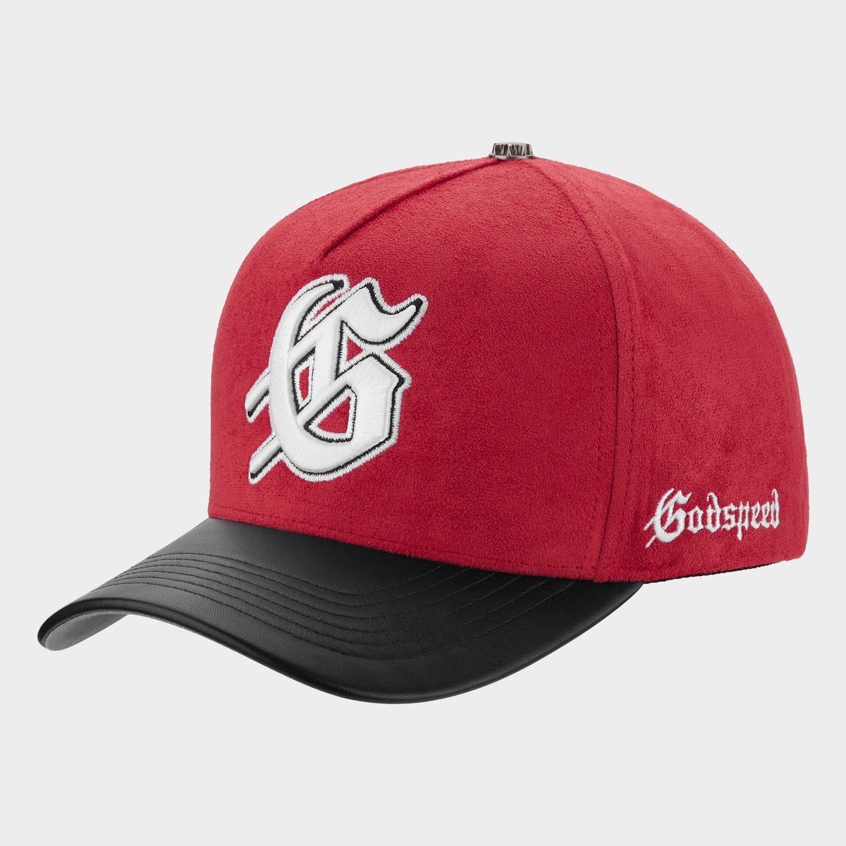 Godspeed Insignia Leather / Suede Hat (Red / Black)