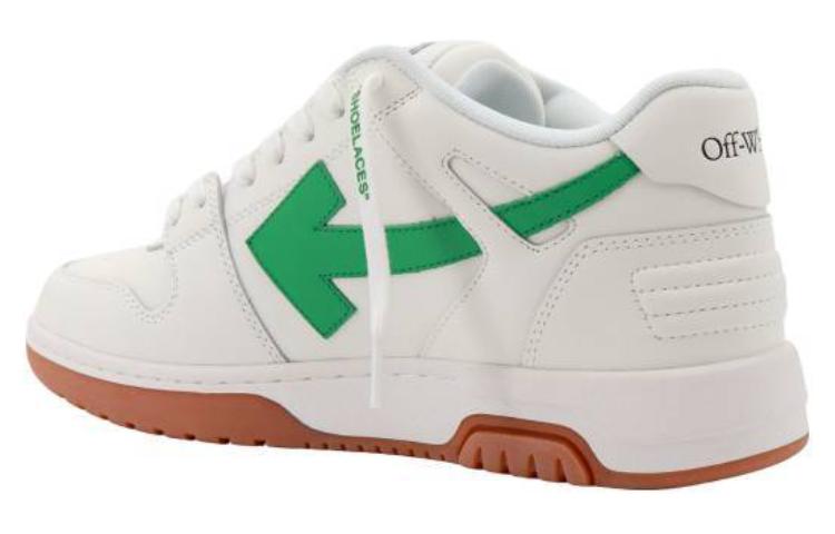 OFF-WHITE Out Of Office OOO Low Tops White Bright Green Brick Red