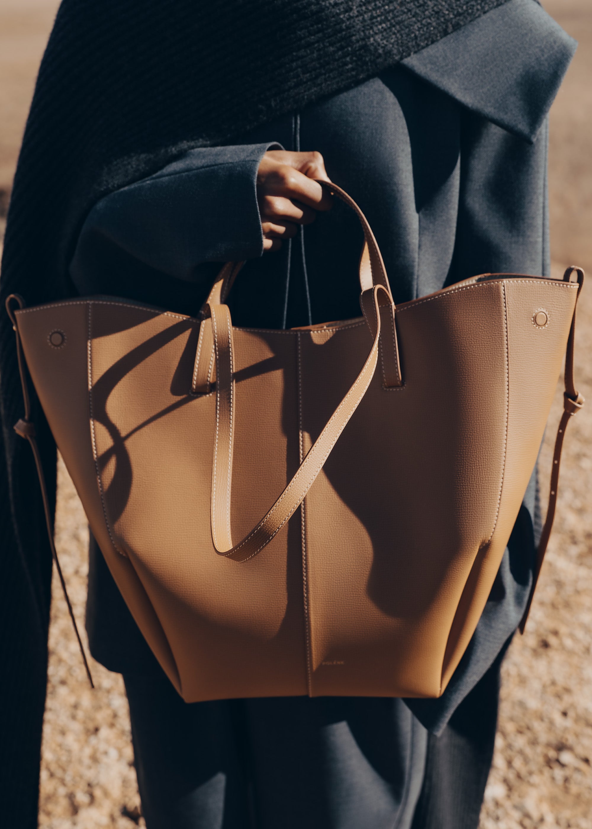 Polene Cyme Tote Textured Camel