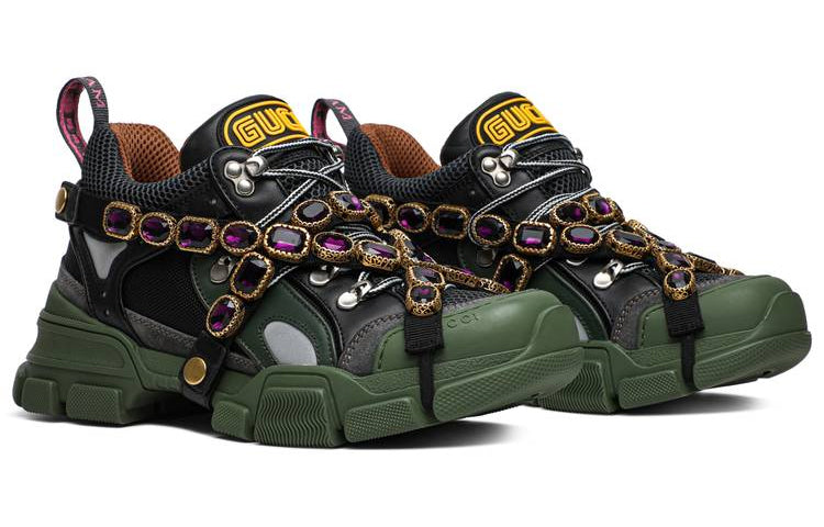 Gucci Flashtrek SEGA Green Removable Crystal (Women's)