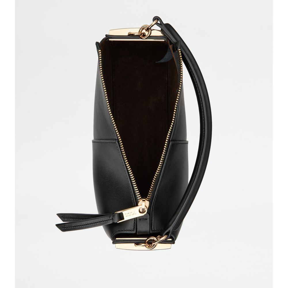 Tods T Case Hobo Bag In Leather Mini Black