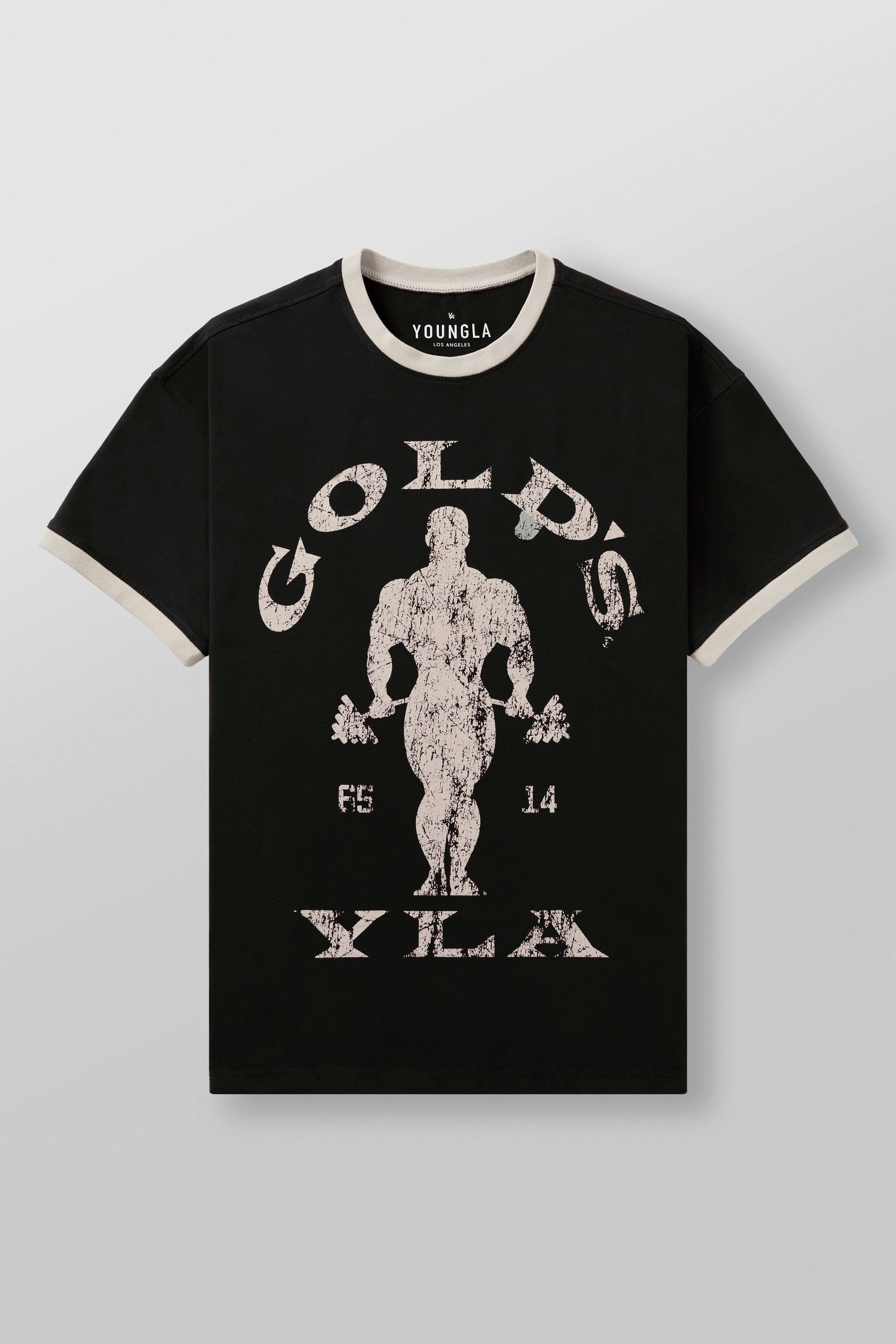YoungLA 4009 - Golds Gym Ringer Tees Black