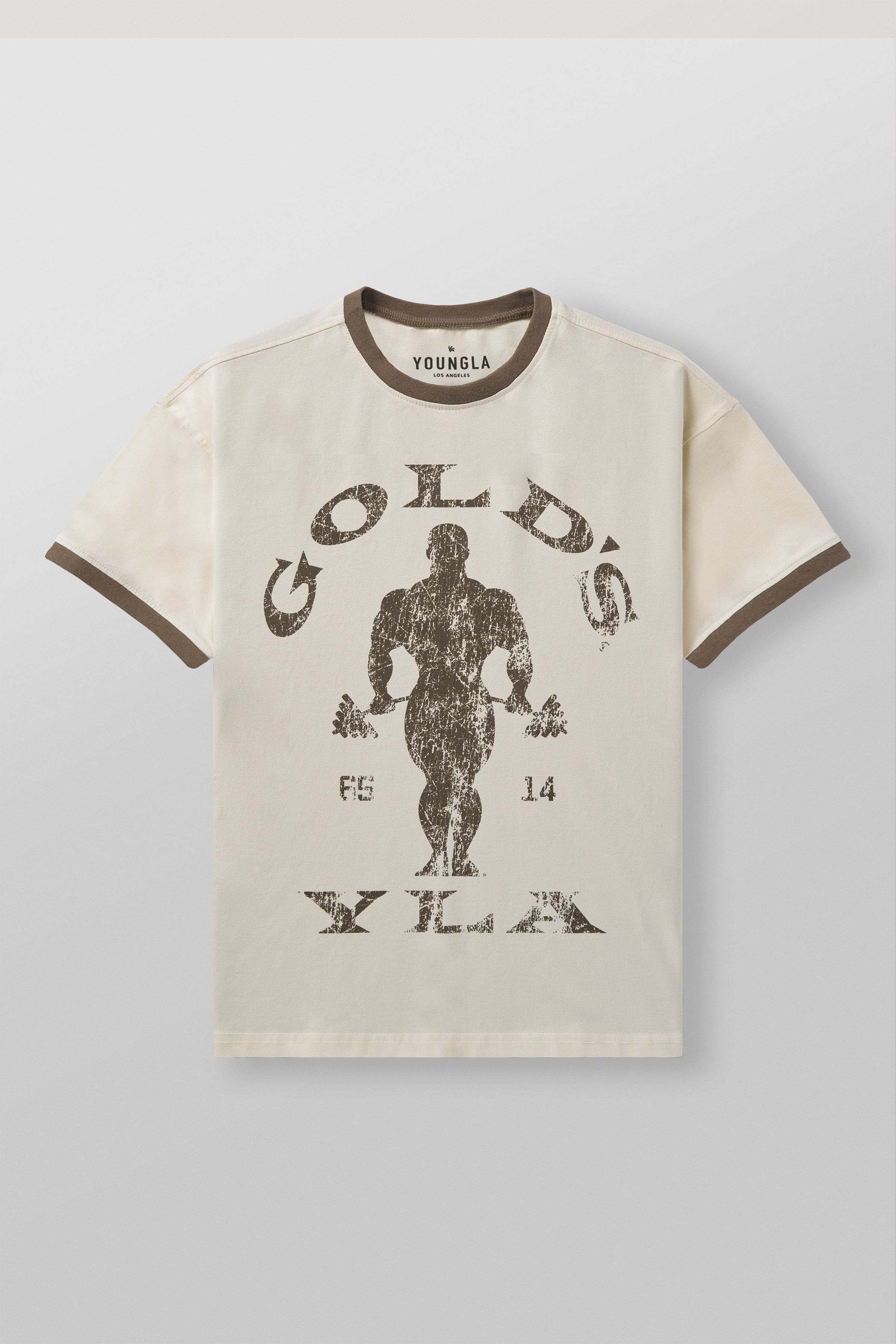 YoungLA 4009 - Golds Gym Ringer Tees Off-White
