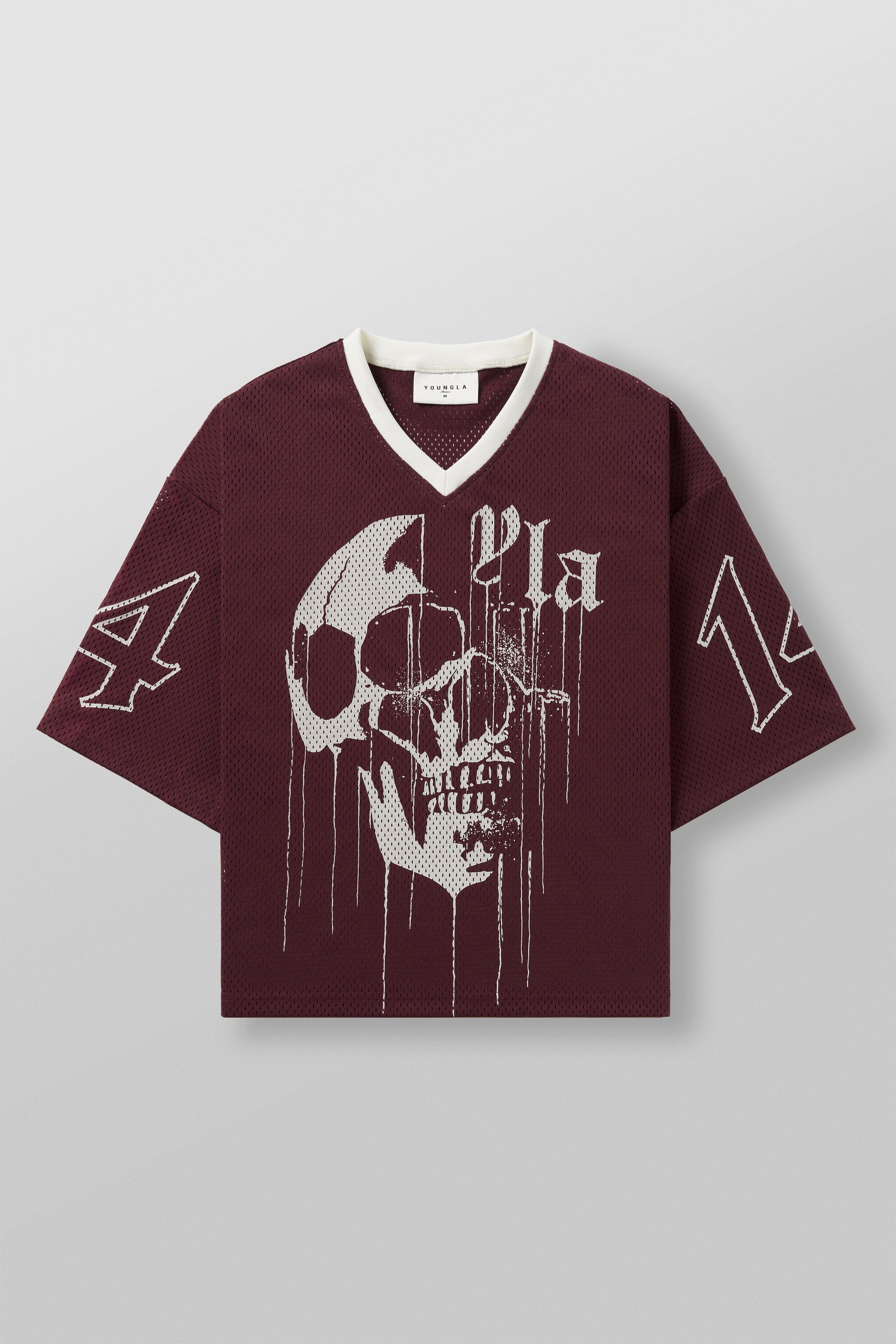 YoungLA 4015 - Drippy Skull Jersey Burgundy