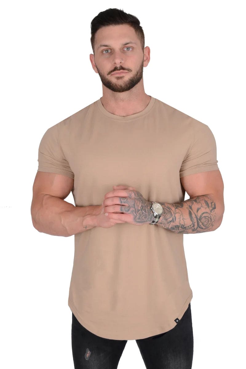 YoungLA 402 Perfect Tee - Scallop Bottom Beige
