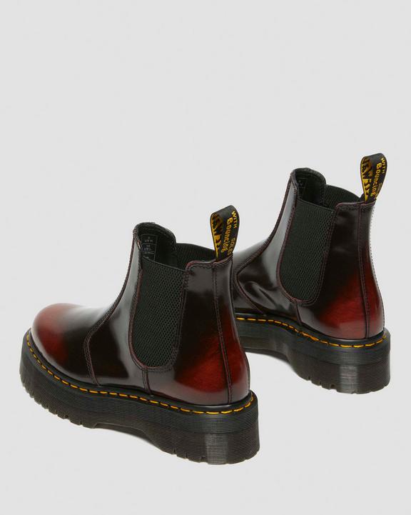 Dr Martens Arcadia Leather Platform Chelsea Boots - Cherry Red Arcadia