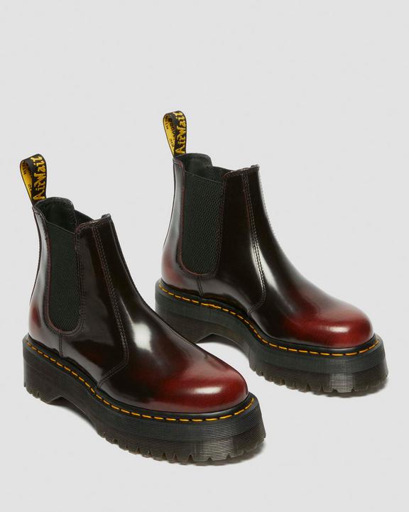 Dr Martens Arcadia Leather Platform Chelsea Boots - Cherry Red Arcadia