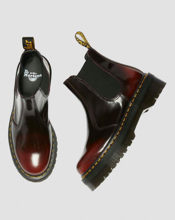 Dr Martens Arcadia Leather Platform Chelsea Boots - Cherry Red Arcadia