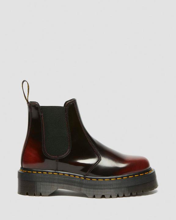 Dr Martens Arcadia Leather Platform Chelsea Boots - Cherry Red Arcadia