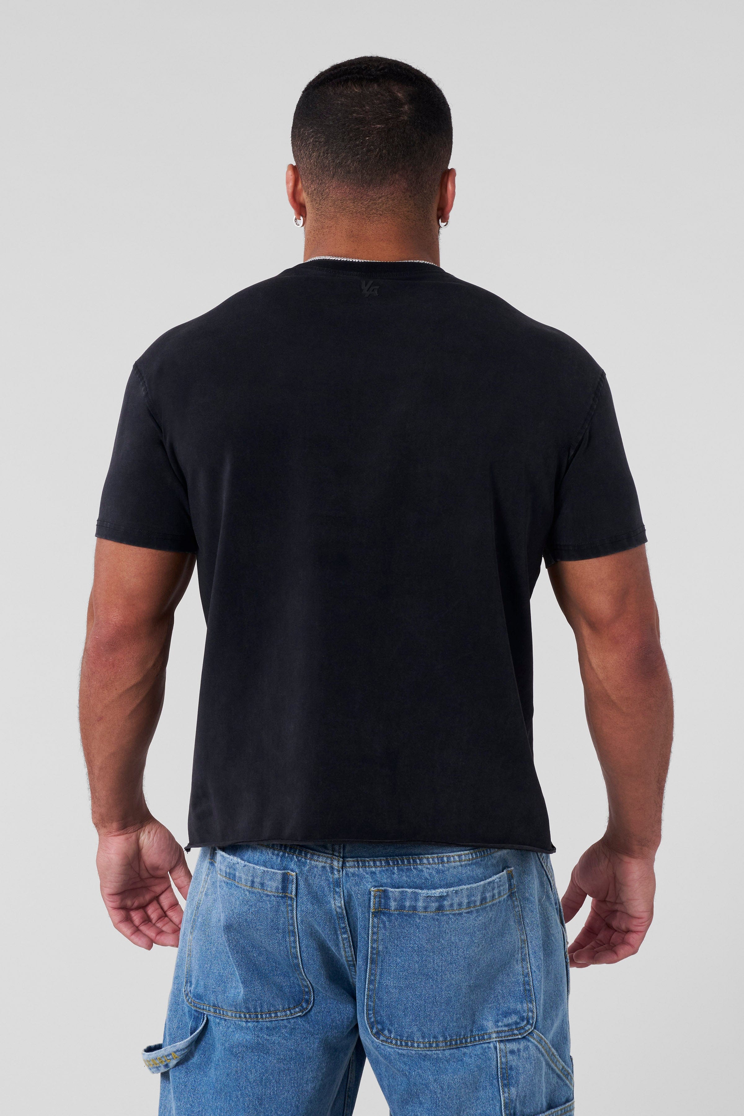 YoungLA 4097 - Cropped Tailored Tees Black Wash