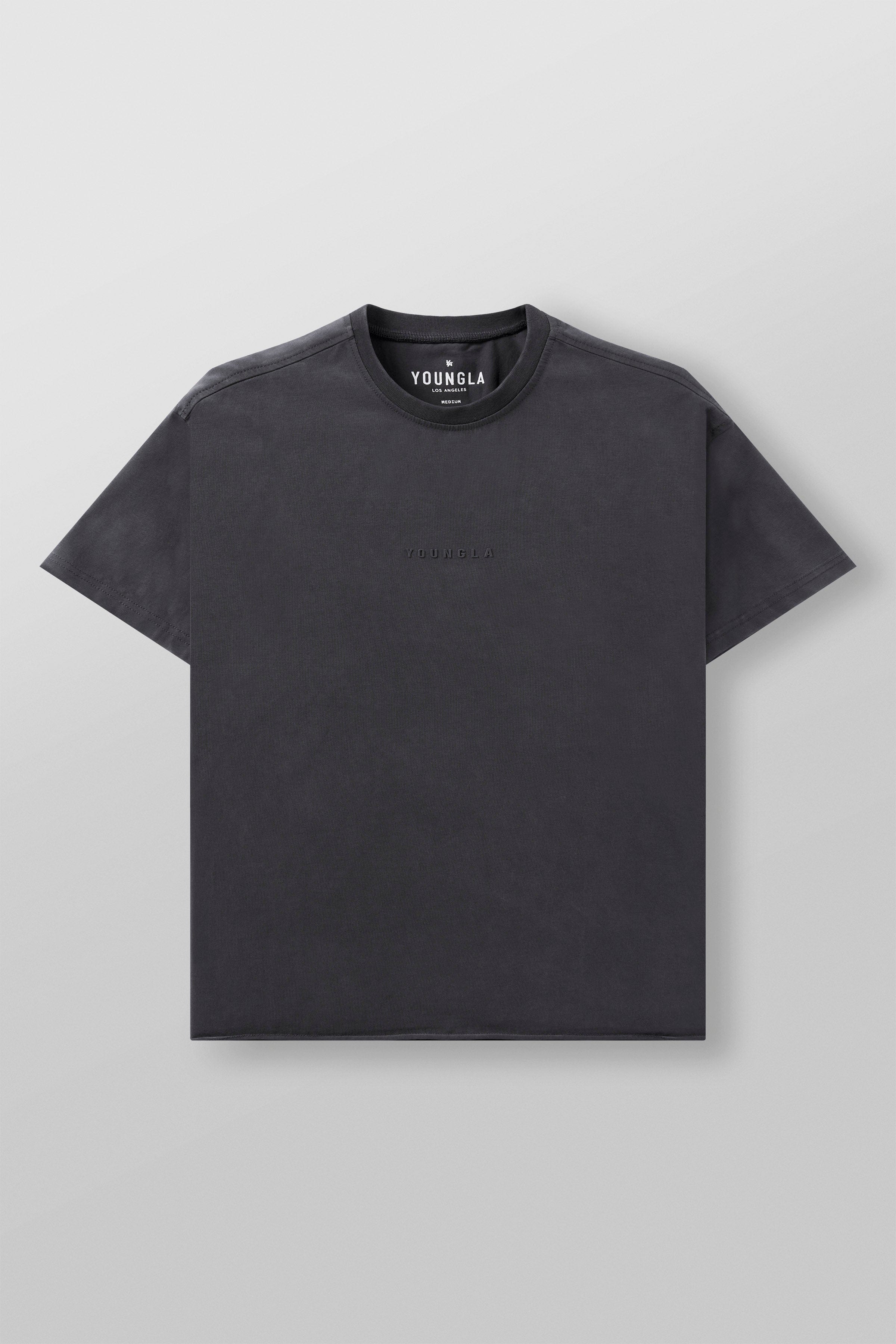 YoungLA 4097 - Cropped Tailored Tees Charcoal Wash