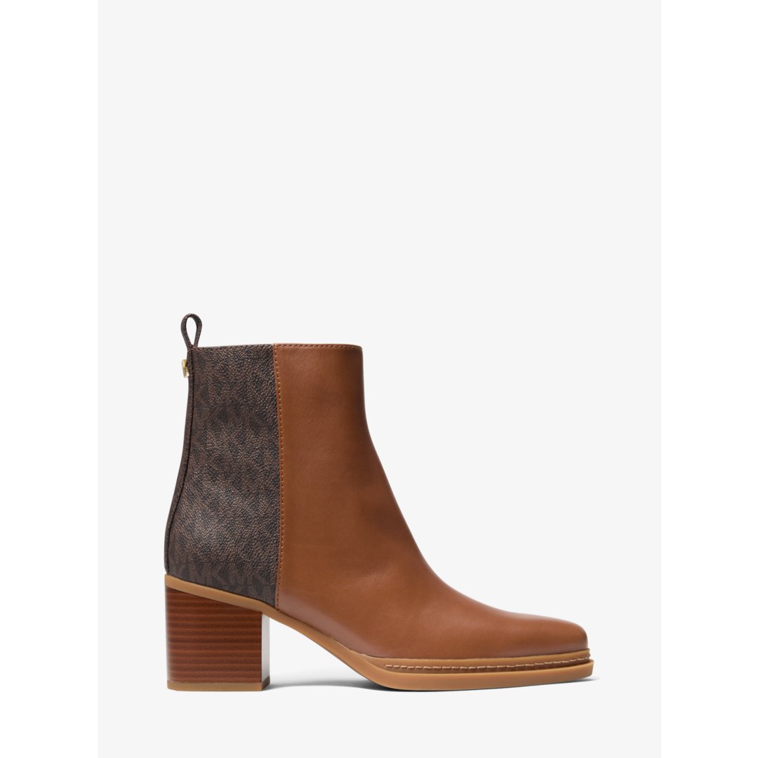 Michael Kors Lex Leather and Signature Logo Boot