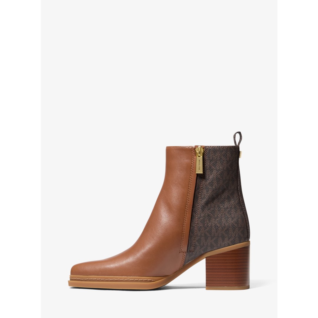 Michael Kors Lex Leather and Signature Logo Boot