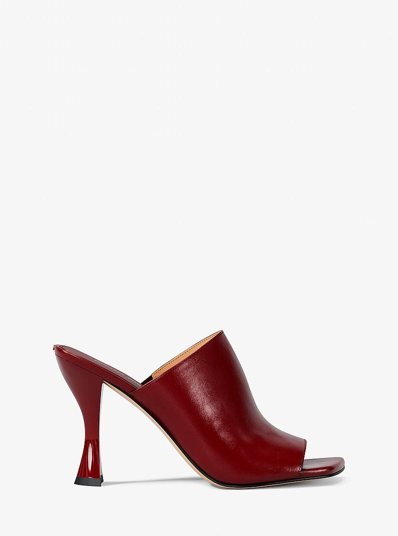 Michael Kors Haisley Leather Mule DEEP RED
