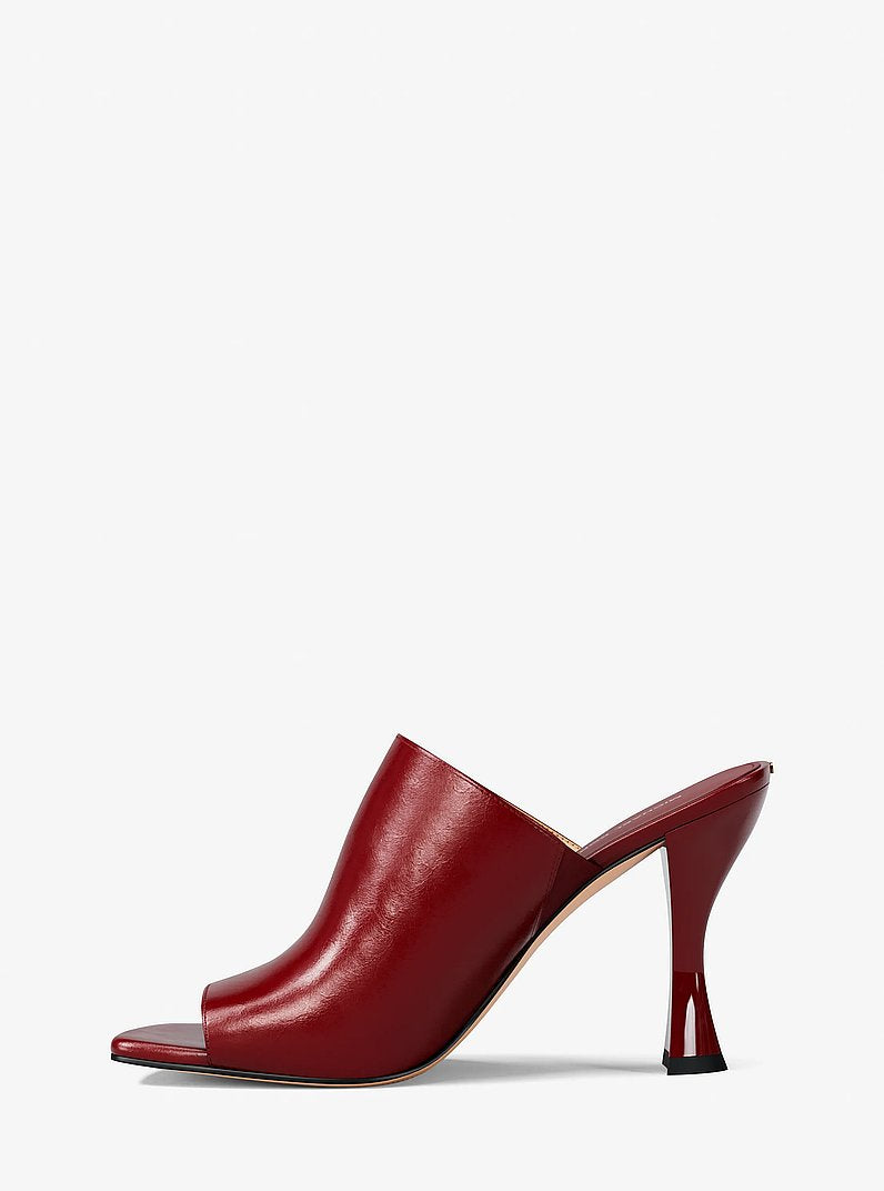 Michael Kors Haisley Leather Mule DEEP RED