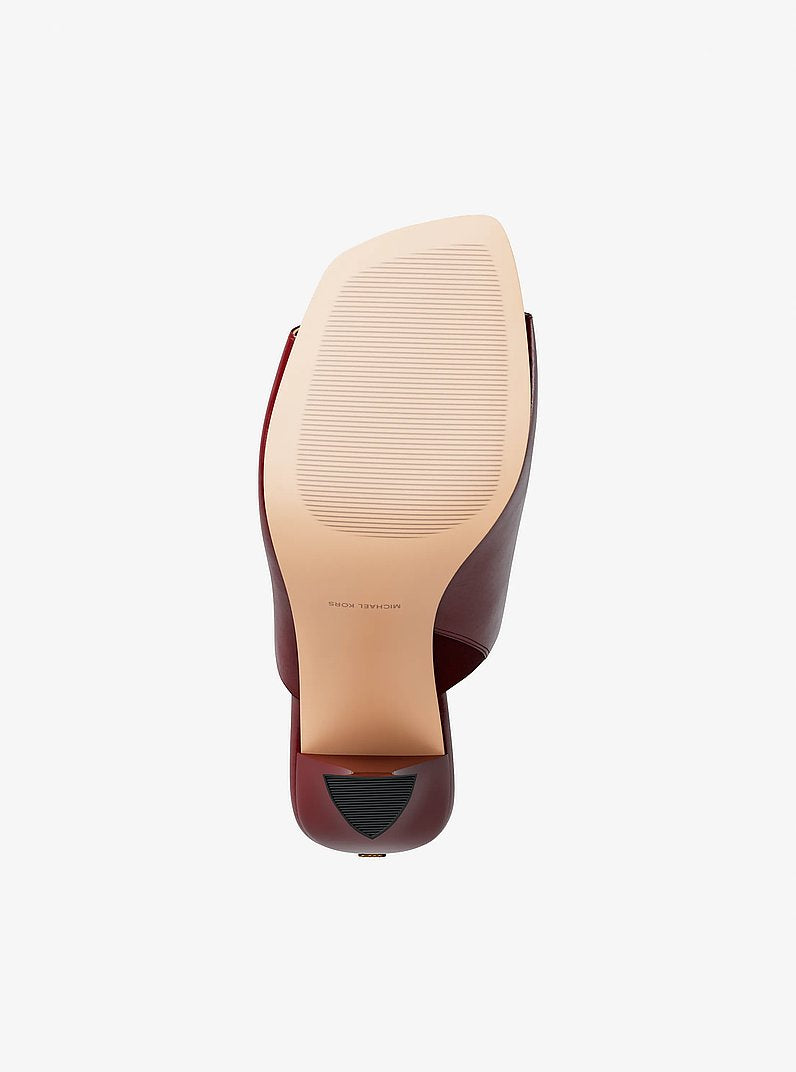 Michael Kors Haisley Leather Mule DEEP RED