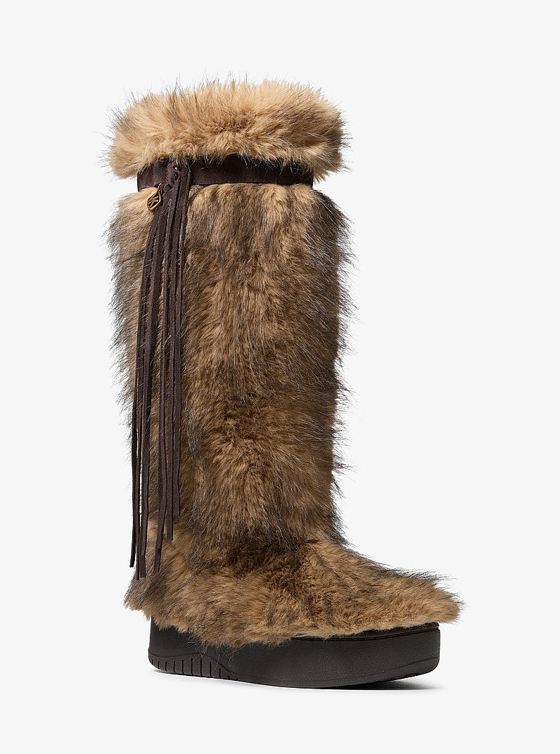 Michael Kors Starling Faux Fur Puffer Boot DK CAMEL MLT
