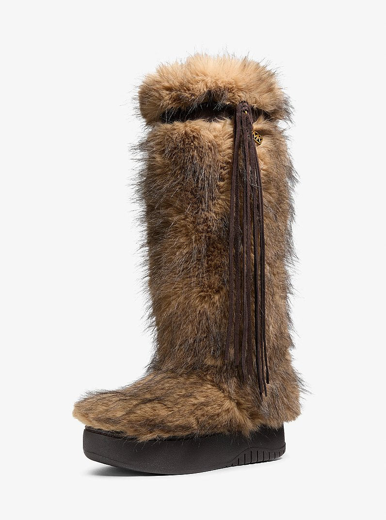 Michael Kors Starling Faux Fur Puffer Boot DK CAMEL MLT