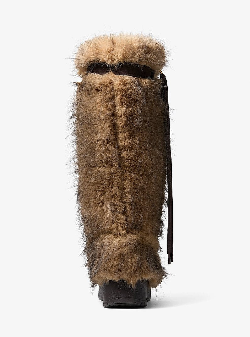 Michael Kors Starling Faux Fur Puffer Boot DK CAMEL MLT