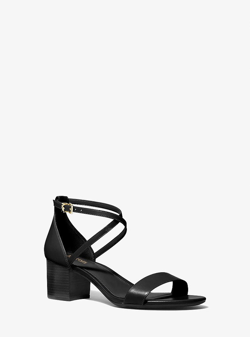 Michael Kors Serena Flex Leather Sandal BLACK